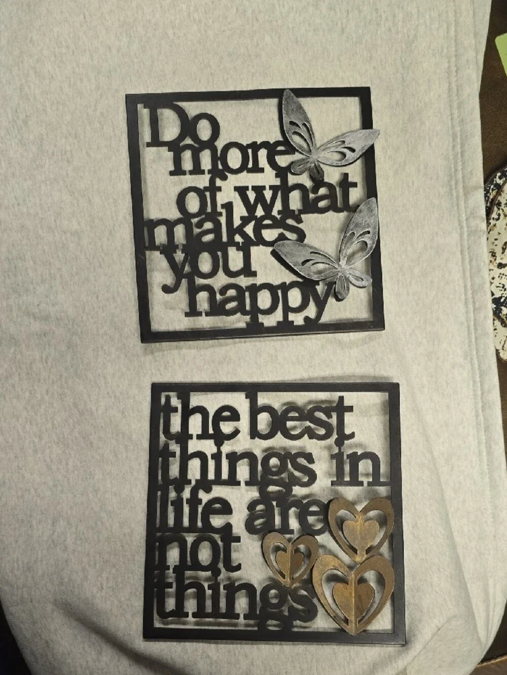 Do More of What Makes You Happy Wall Decor - Black with Silver Butterflies
